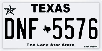 TX license plate DNF5576
