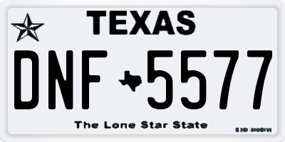 TX license plate DNF5577
