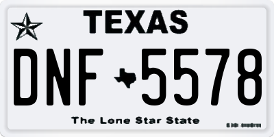 TX license plate DNF5578