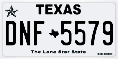 TX license plate DNF5579