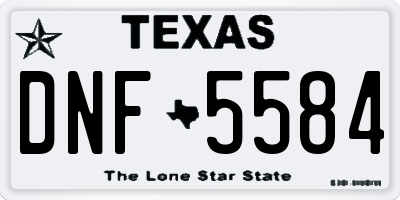 TX license plate DNF5584