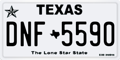 TX license plate DNF5590