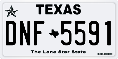 TX license plate DNF5591
