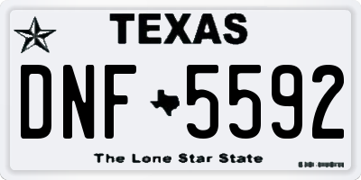 TX license plate DNF5592
