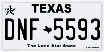 TX license plate DNF5593