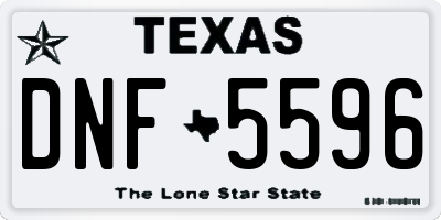 TX license plate DNF5596