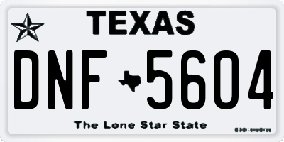 TX license plate DNF5604