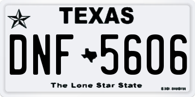 TX license plate DNF5606