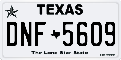 TX license plate DNF5609