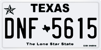 TX license plate DNF5615
