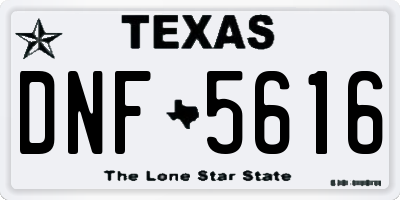 TX license plate DNF5616