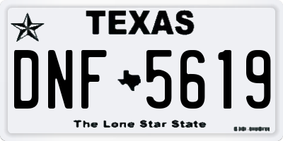TX license plate DNF5619