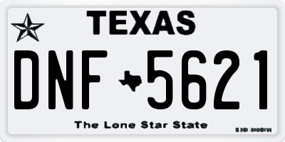 TX license plate DNF5621