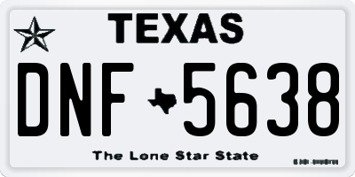 TX license plate DNF5638
