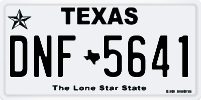 TX license plate DNF5641