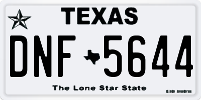TX license plate DNF5644