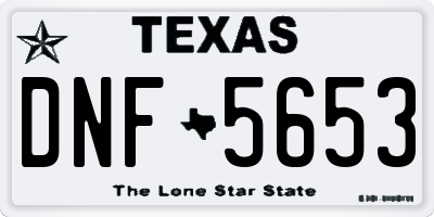 TX license plate DNF5653