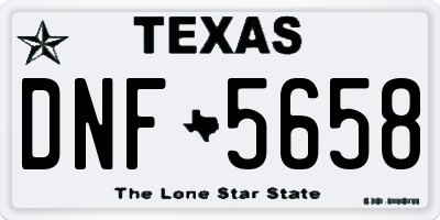 TX license plate DNF5658