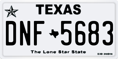 TX license plate DNF5683