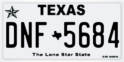 TX license plate DNF5684
