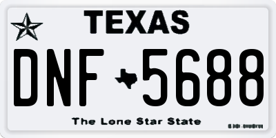 TX license plate DNF5688