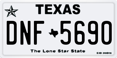 TX license plate DNF5690