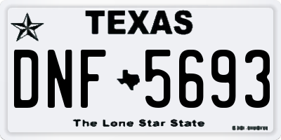 TX license plate DNF5693