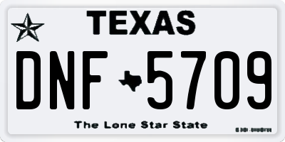 TX license plate DNF5709