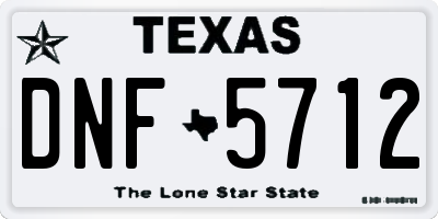 TX license plate DNF5712