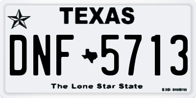 TX license plate DNF5713