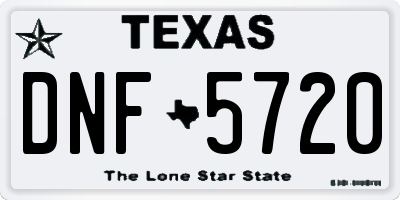 TX license plate DNF5720