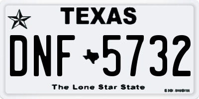 TX license plate DNF5732