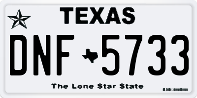 TX license plate DNF5733