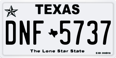 TX license plate DNF5737
