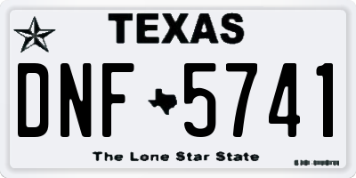 TX license plate DNF5741