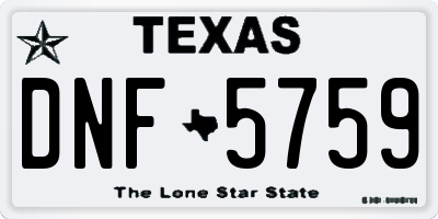 TX license plate DNF5759