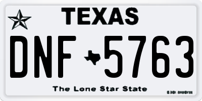 TX license plate DNF5763
