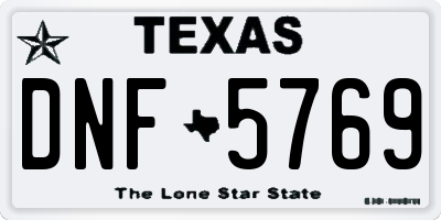 TX license plate DNF5769