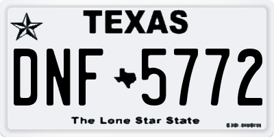 TX license plate DNF5772