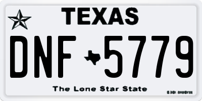TX license plate DNF5779