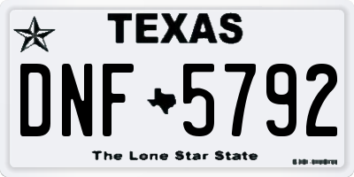 TX license plate DNF5792