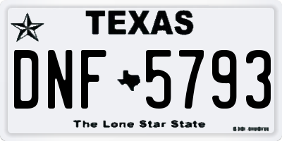 TX license plate DNF5793