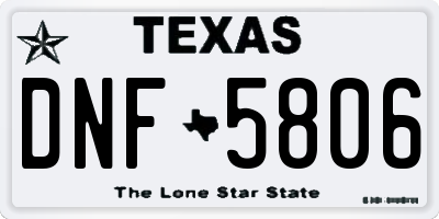 TX license plate DNF5806