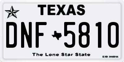 TX license plate DNF5810