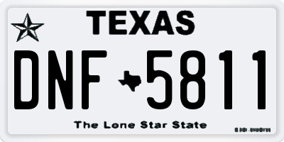 TX license plate DNF5811