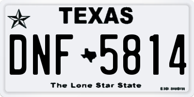 TX license plate DNF5814