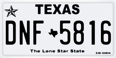 TX license plate DNF5816