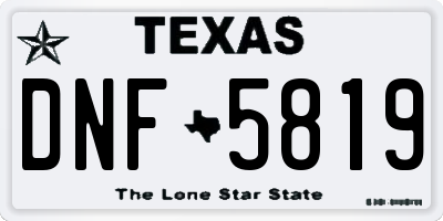 TX license plate DNF5819