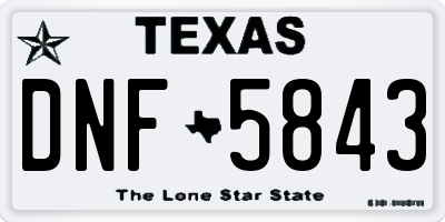 TX license plate DNF5843