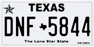 TX license plate DNF5844